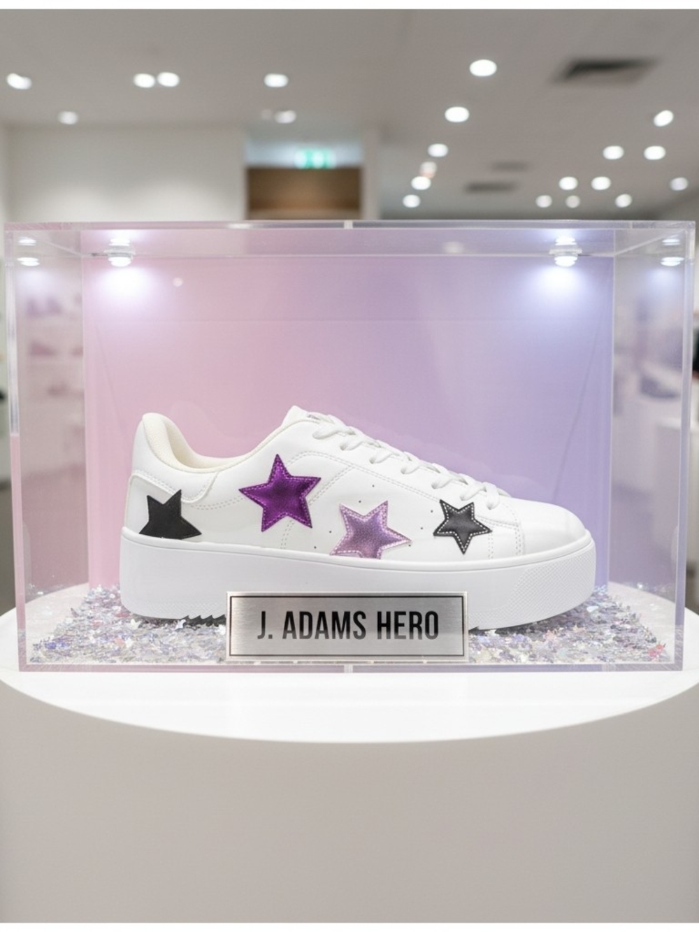 Hero By J. Adams Women's Platform Sneaker-Purple Stars